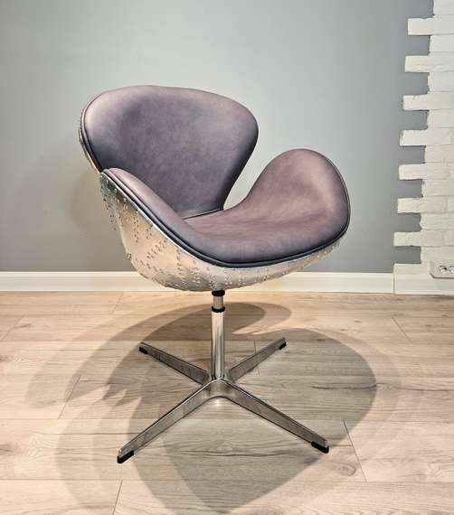 Кресло Swan Aviator, серая кожа