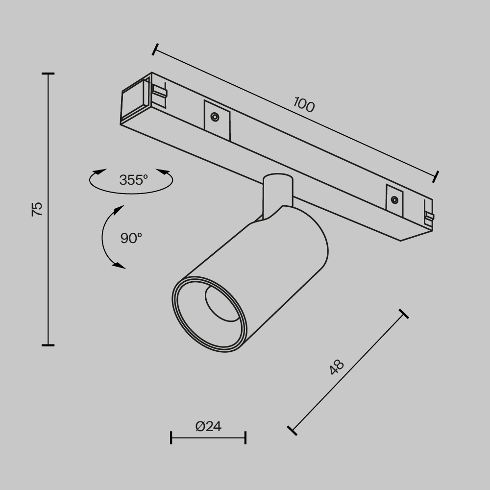 Трековые светильники магнитные Focus Led Basity 3Вт 36°