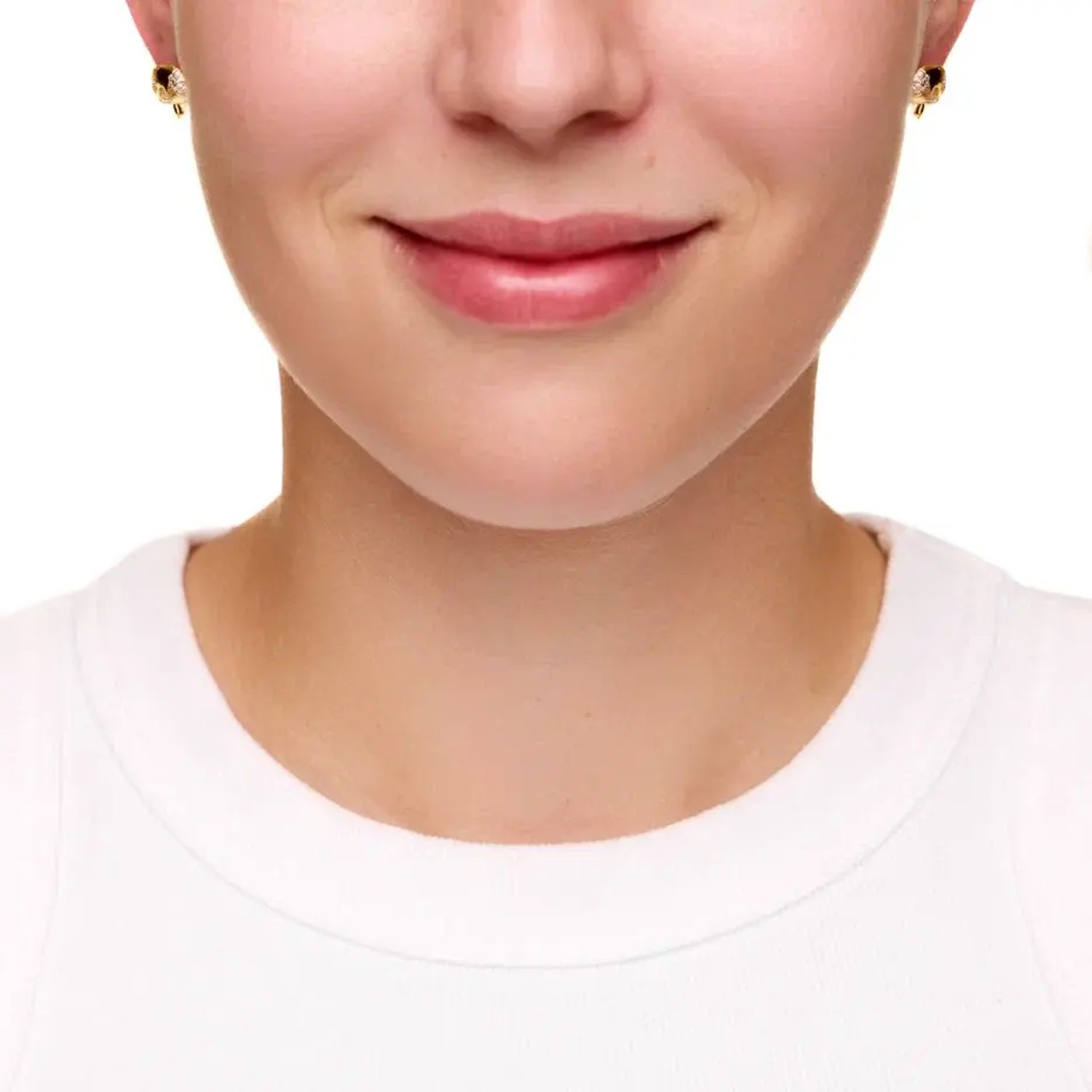 Серьги Gold Crystal Mushroom Earrings