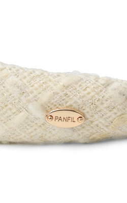 Твидовый ободок белый с золотыми вставкамии