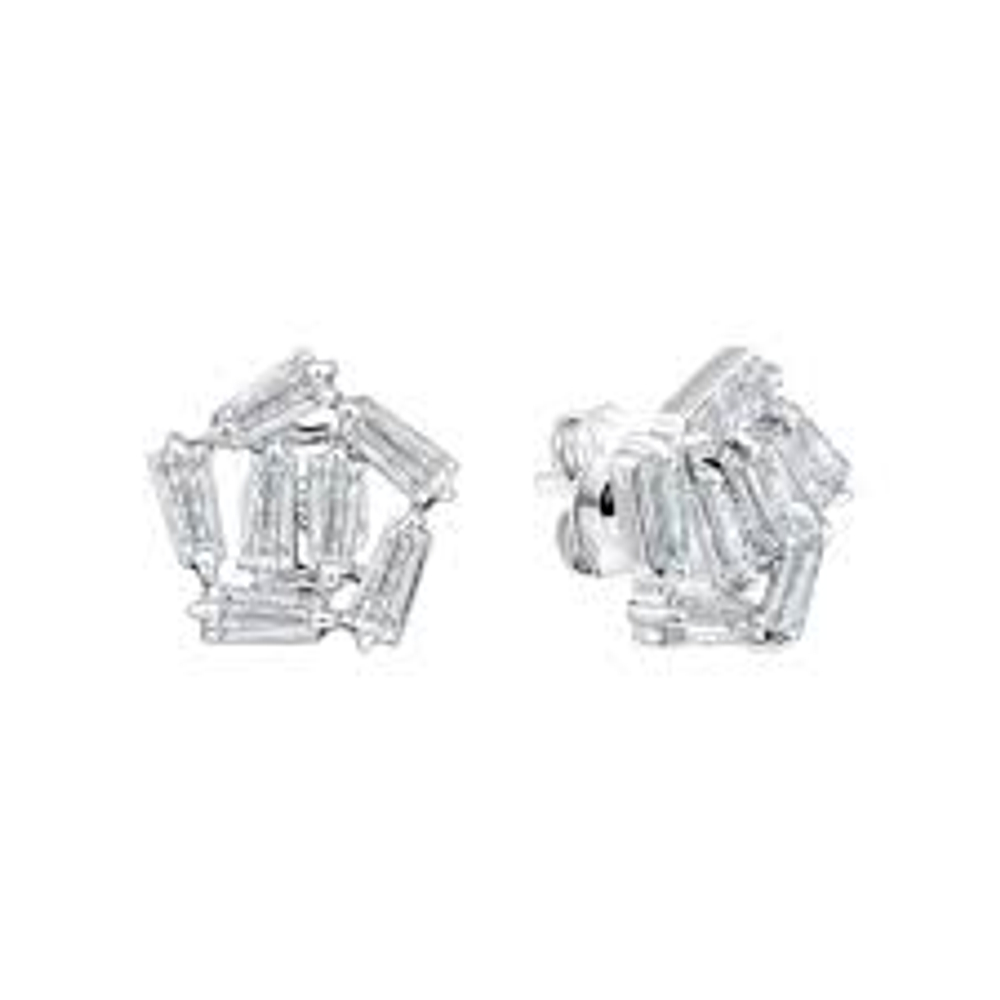 Серьги из серебра с фианитами