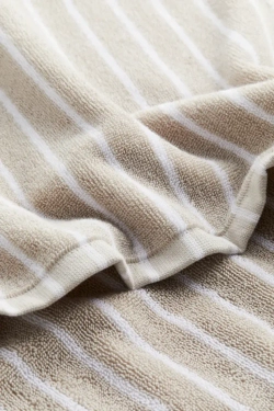 H&M БАННОЕ ПОЛОТЕНЦЕ В ПОЛОСКУ, СВЕТЛО-БЕЖЕВЫЙ