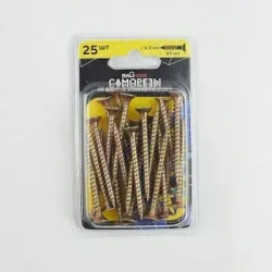 Саморез 6,0x60 универсальный по дереву BAUHOW, 25шт в блистере