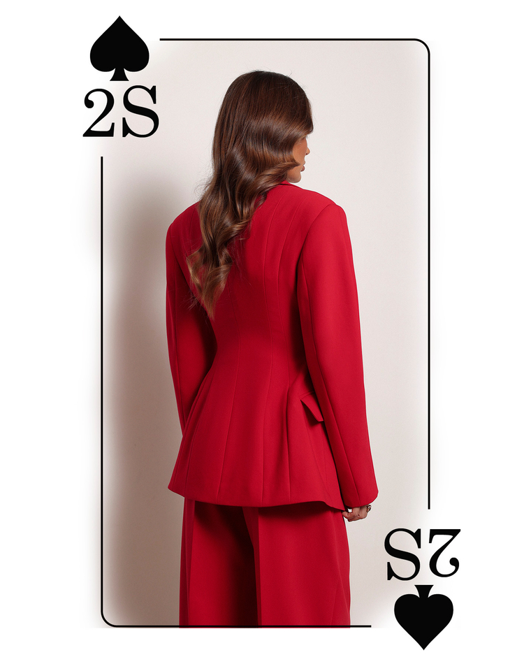 Жакет приталенный красный