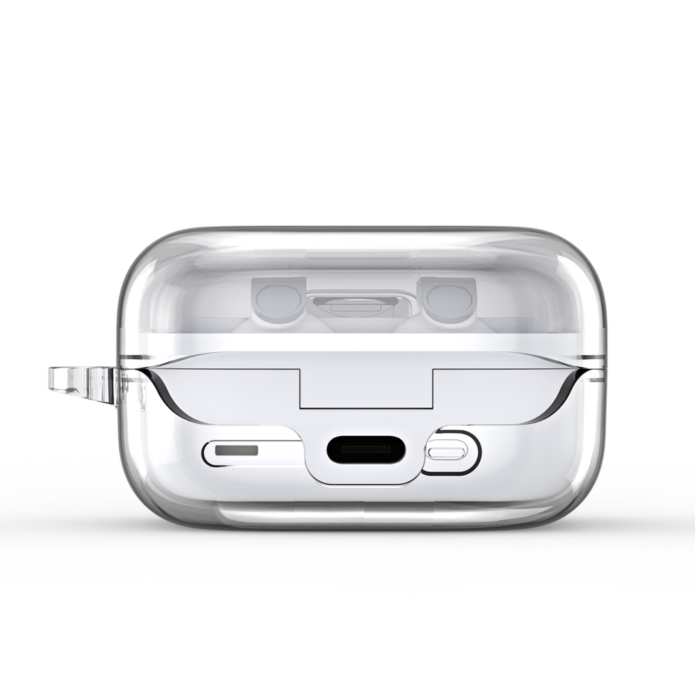 Прозрачный плотный чехол из TPU для наушников Samsung Buds4 и Buds 4 Pro, серия SECI Series от Dux Ducis, в комплекте с карабином