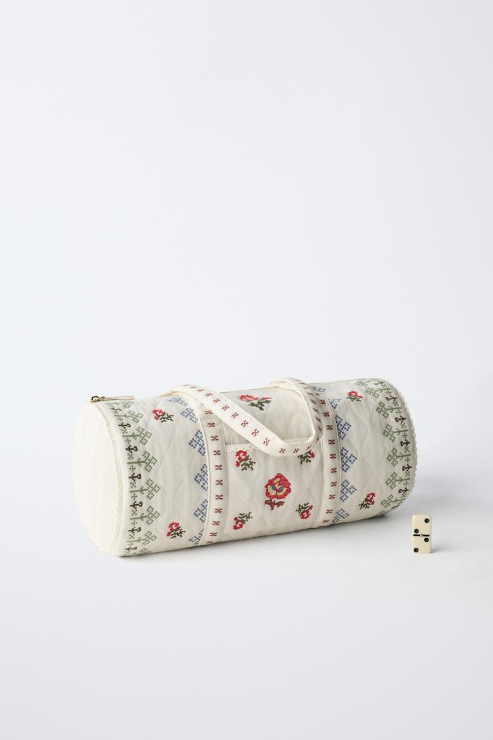 ZARA СУМКА С ВЫШИВКОЙ, ЭКРЮ