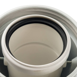 STOUT Элемент дымохода конденсац. адаптер 90° Ø60/100 м/п PP-AL с фланцем (совместим. с Bosch)