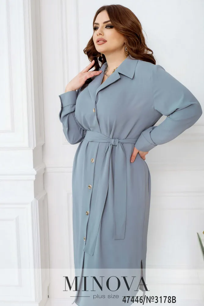 Платье 3178В-Серо-голубой Minova