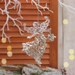 Подвеска «Изящная принцесса» 14,5*10 см, Белый/Золотой блеск