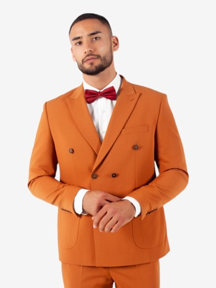 Двубортный костюм мужской (оранжевый) С15