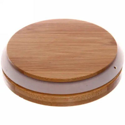 Банка для продуктов стеклянная 700мл «Хай-Тек» с бамбуковой крышкой 11*12,5см