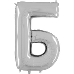 Шар фольгированный Буква Б 66 см (Серебряный)
