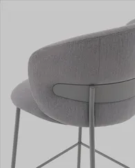 Полубарный стул Blaze 60 см, серый велюр, серые ножки