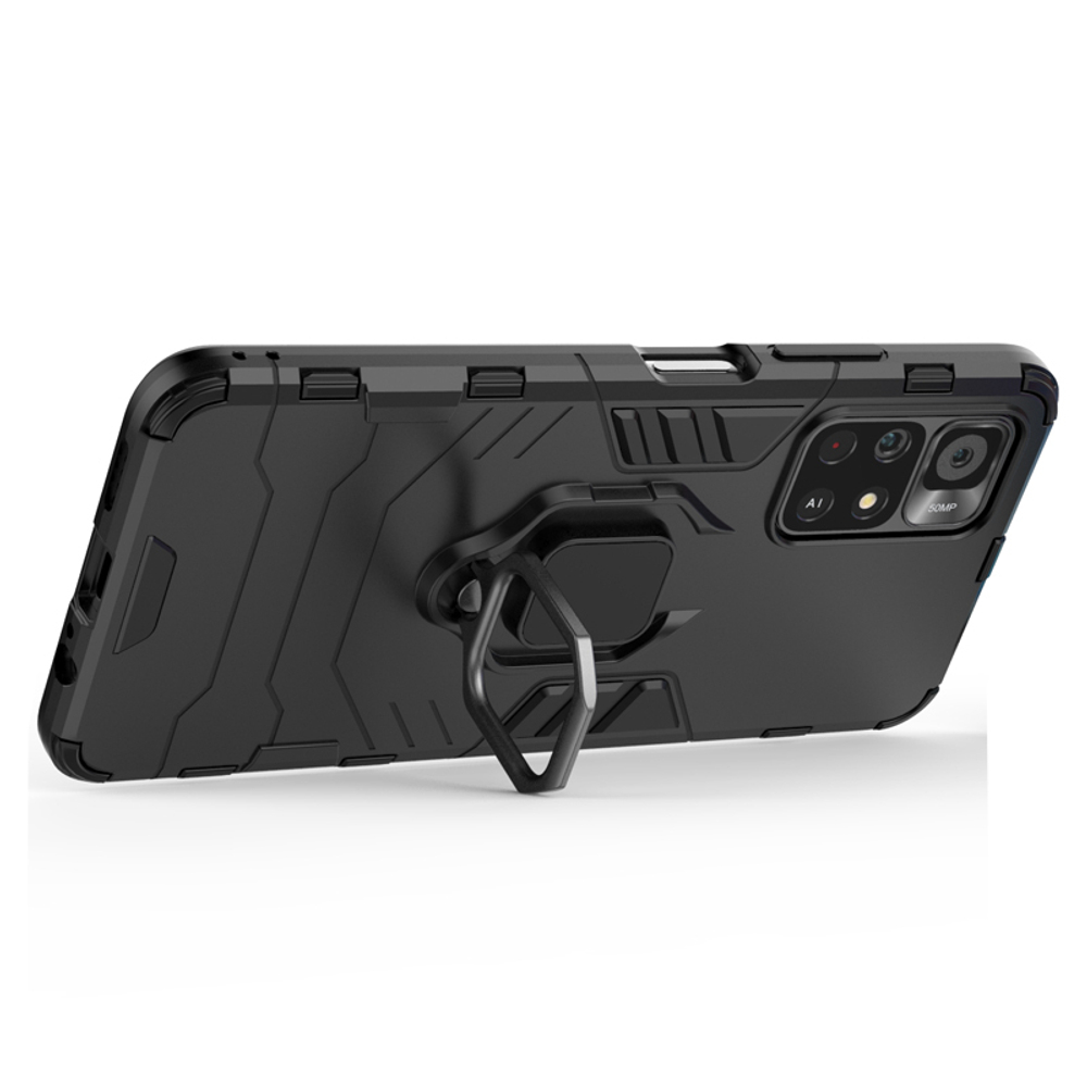 Противоударный чехол с кольцом Panther Case для Xiaomi Poco M4 Pro 5G