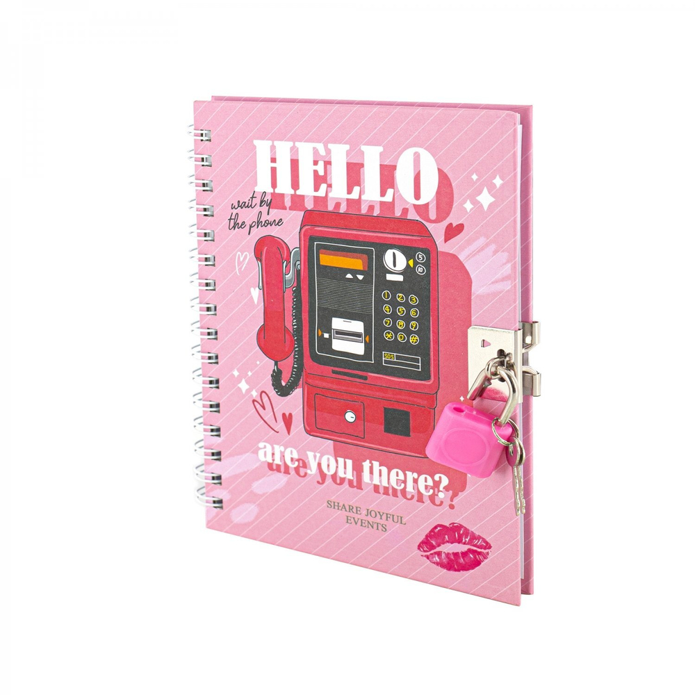 Блокнот 13,0 см * 18,0 см , гребень, Alingar, мат. ламинация,замочек, 45 л., клетка, "На связи"