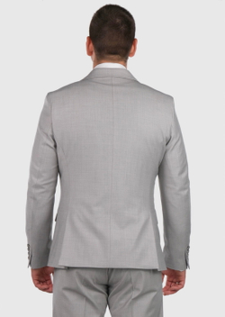 Мужской костюм тройка (бежово-серый) Б49