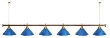 Лампа STARTBILLIARDS 6 пл. (плафоны зеленые,штанга зеленая,фурнитура золото)