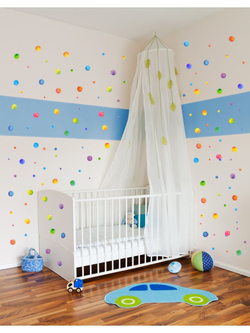 Интерьерные виниловые наклейки большие воздушные шары на стены в детскую, дома, облака, пейзаж