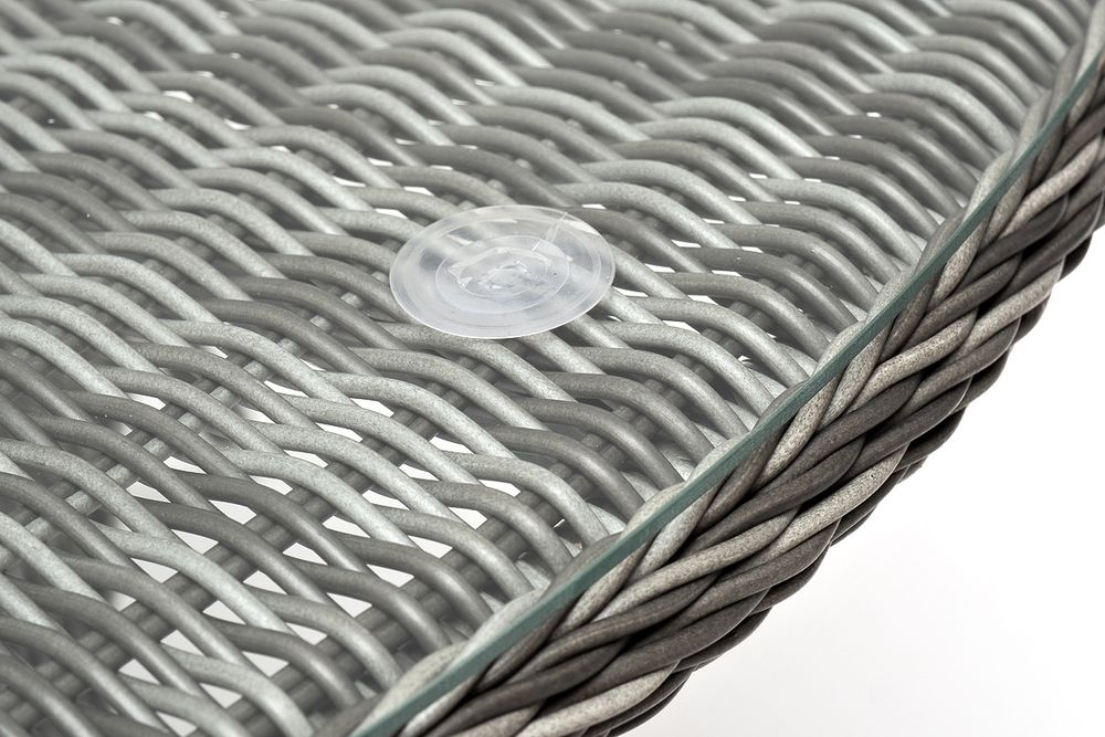 "Эспрессо" плетеный круглый стол, диаметр 150 см, цвет графит