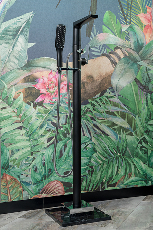 Boheme Смеситель напольный VENTURO черный-хром