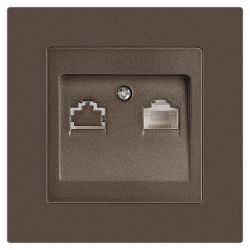 Розетка Intro Accent 6-303-08 информационная RJ45, IP20, СУ, бронза | Intro