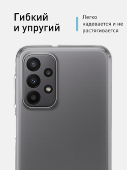 Чехол ROSCO для Samsung Galaxy A23 оптом (арт. SS-A23-TPU-TRANSPARENT)
