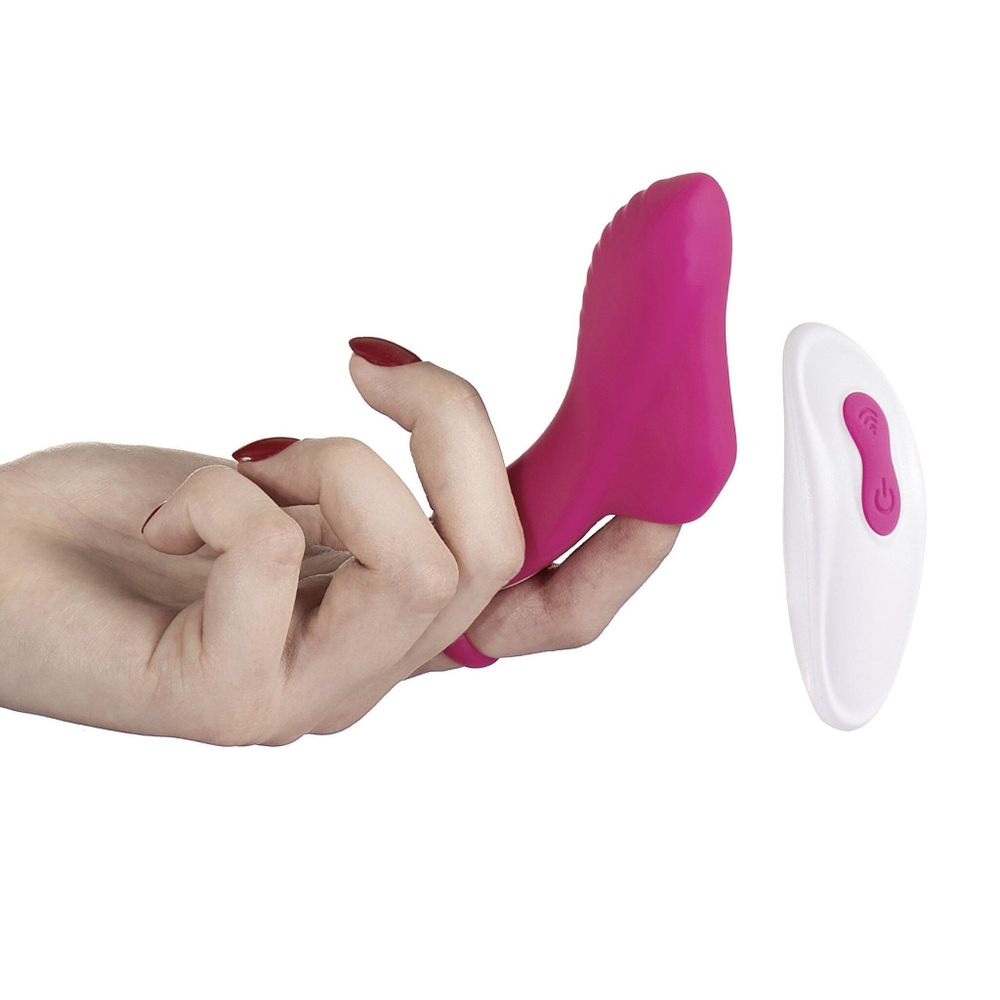 Бордовая вибронасадка на палец Pluto (Цвет: бордовый)