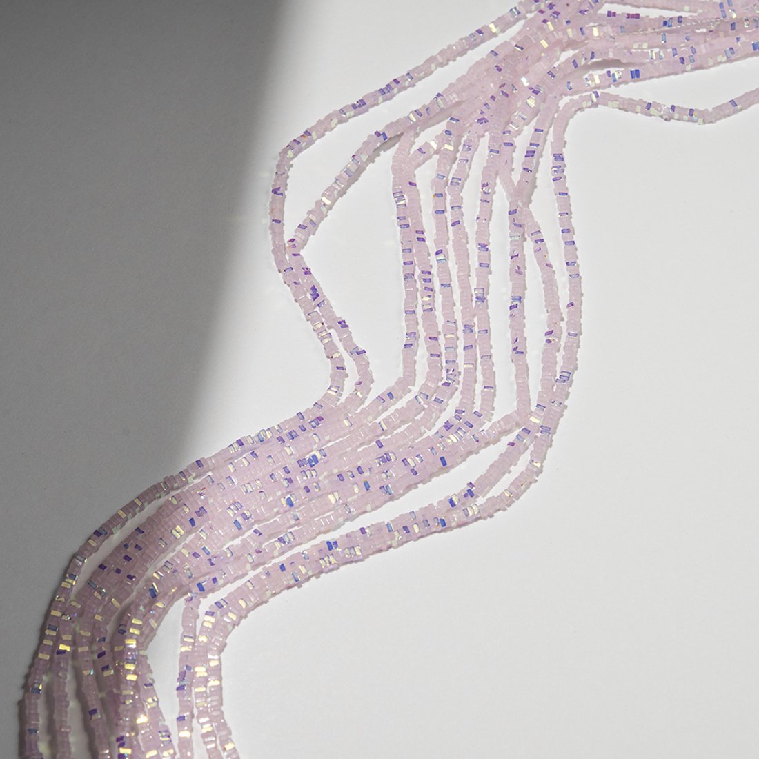 Хрустальные бусины c покрытием AB, оттенок "Нежно-розовый", 2,5*1мм, квадраты