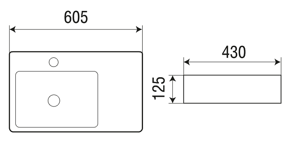 Раковина WeltWasser Elbach 2223 L 60 10000004573 Белый глянец