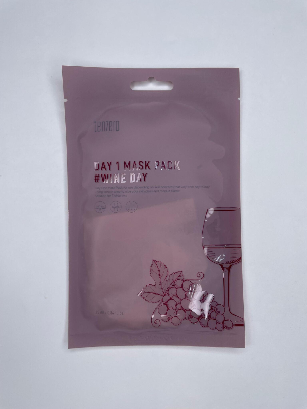 TENZERO DAY 1 MASK PACK #WINE DAY Тканевая маска для лица с экстрактом  вина 25мл