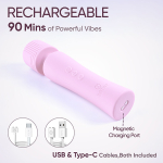 Розовый мощный мини вибратор-вонд 20,3см Selove Pulse Mini Wand Powerful with Deep Rumbly Vibrations Pink