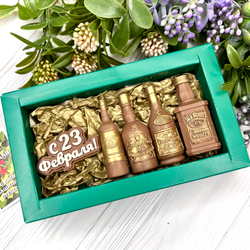Шоколадный подарок "C 23 февраля. Бутылочки"