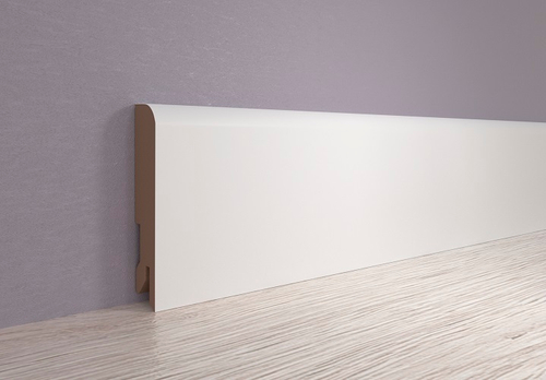 Плинтус МДФ ламинированный Лука Пл 80 МДФ.2400.24016 белый 16x80х2400 мм