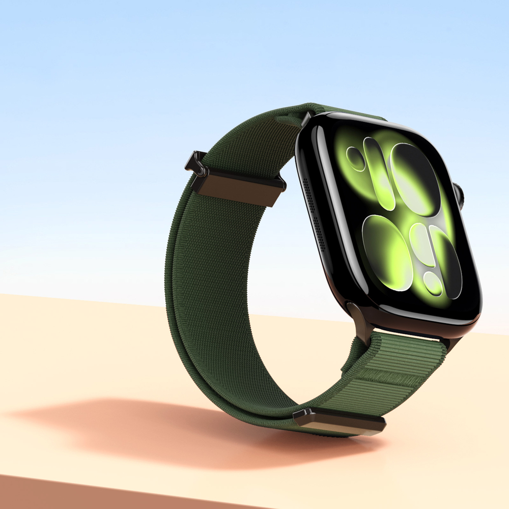 Ремешок зеленого цвета с магнитной фиксацией для смарт часов Apple Watch размером 38, 40, 41 и 42MM, серия Strap (YM Series) от Dux Ducis
