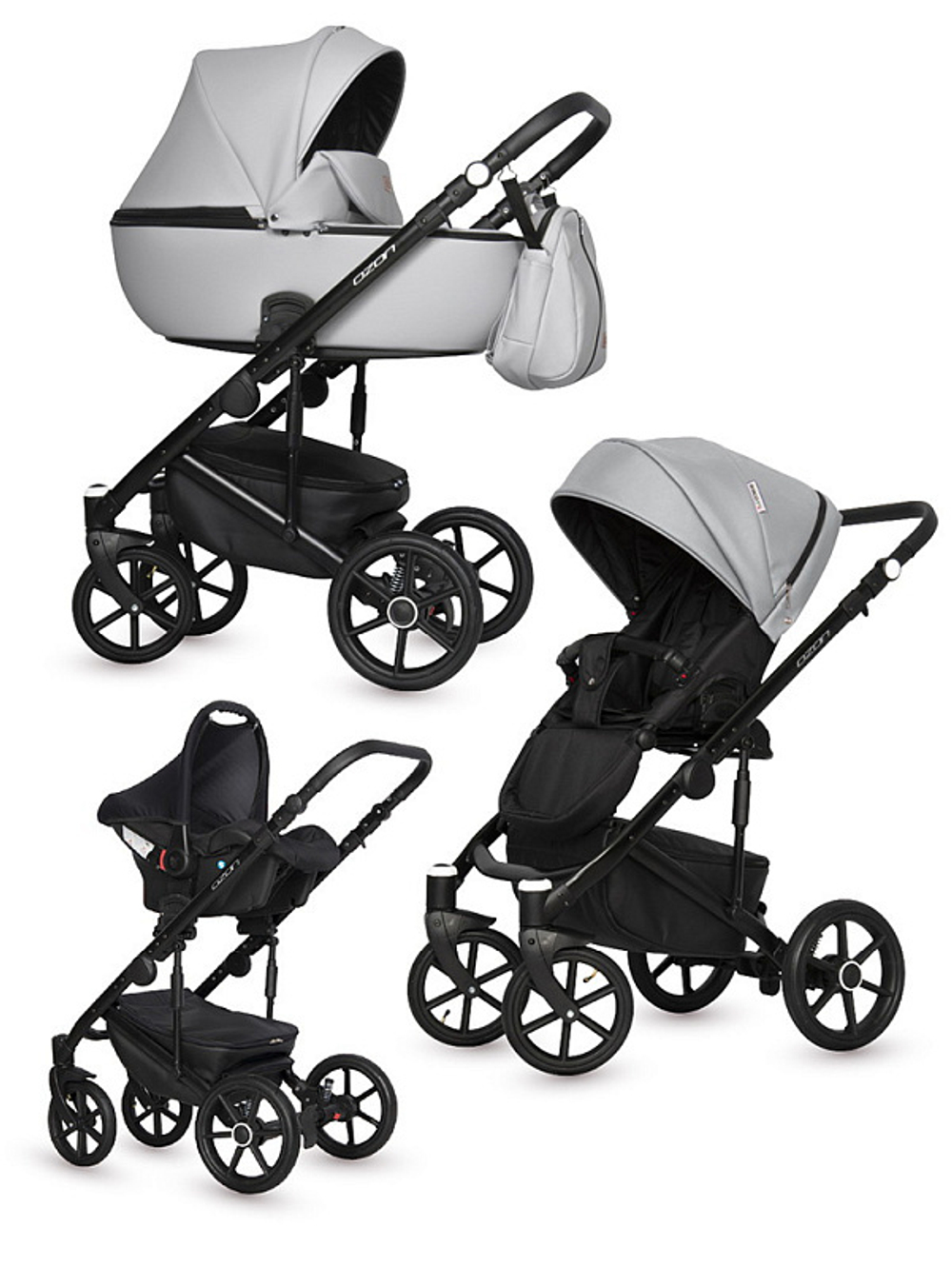 Детская коляска Riko Basic Ozon 3 в 1 05 светло-серый