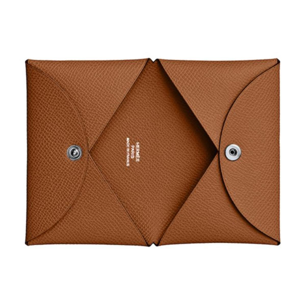Картхолдеры и кошельки HERMES Calvi Epsom 37 Gold, H044164CK37