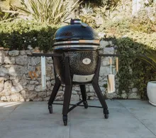 Керамический угольный гриль Monolith Two.55, 43 см, с ножками и столиками, чёрный