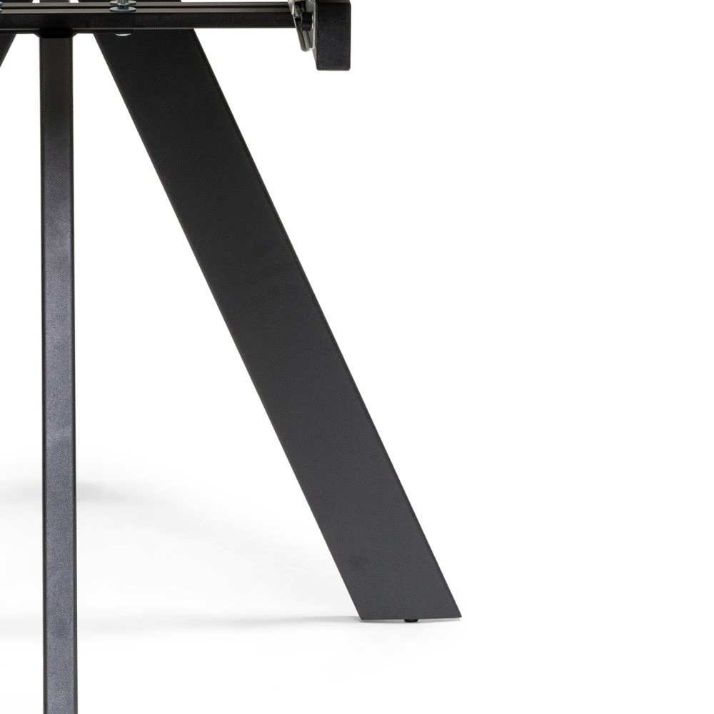 Керамический стол Woodville Невис 140(200)х80х76 creto statuario cara polished, черный