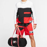 Nike Heritage Adjustable Strap Polyamide Luggage Bag One Shoulder Crossbody Handheld Travel Bag Unisex Black Red