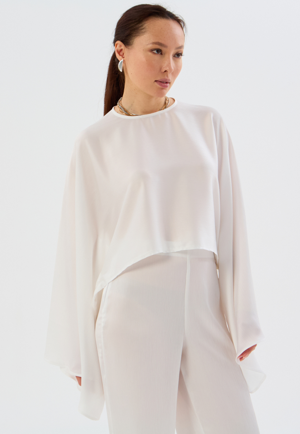 Блуза жатка летняя белая