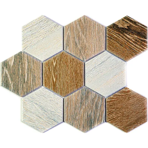 Wood comb Керамическая шестигранная мозаика Bonaparte кориневый бежевый