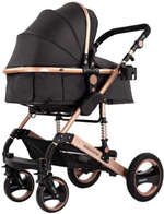 Коляска-трансформер 3в1 Wisesonle реверсивный блок/ серый лен