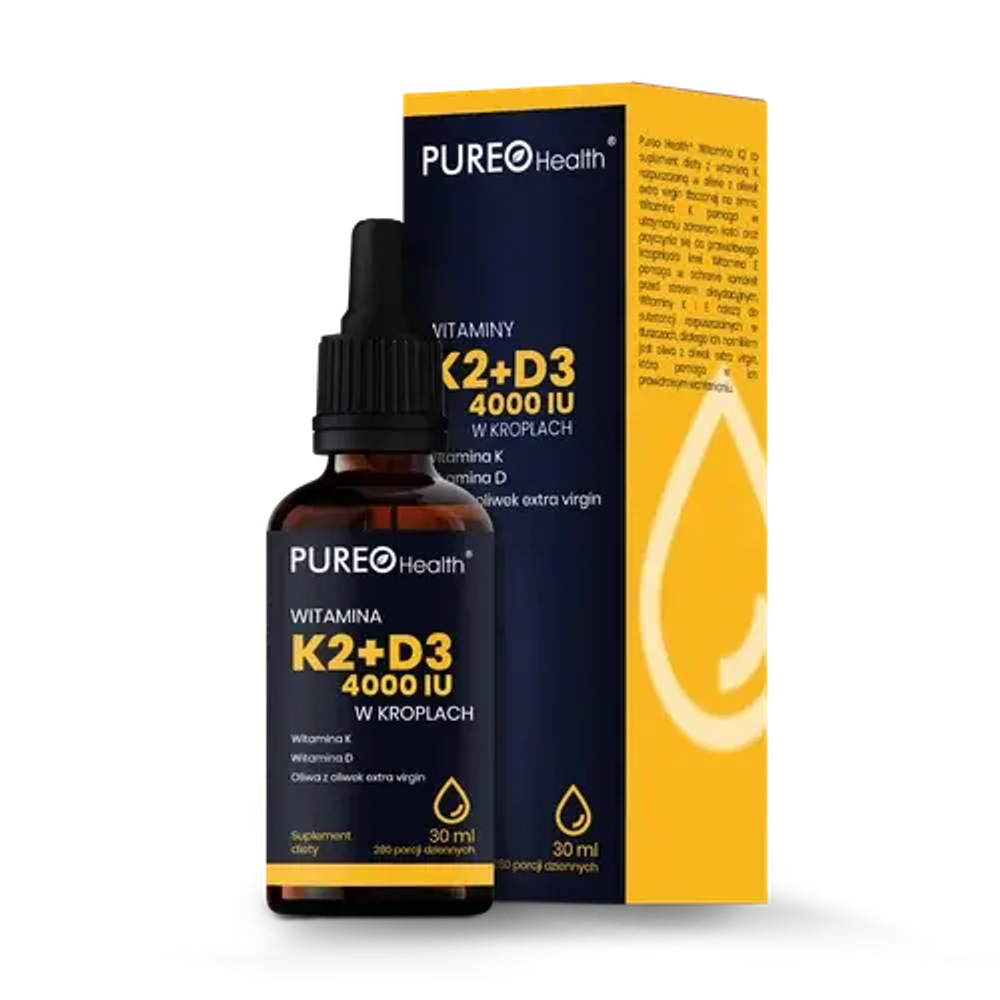 Pureo Health - витамины D3+K2 капли, 30 мл
