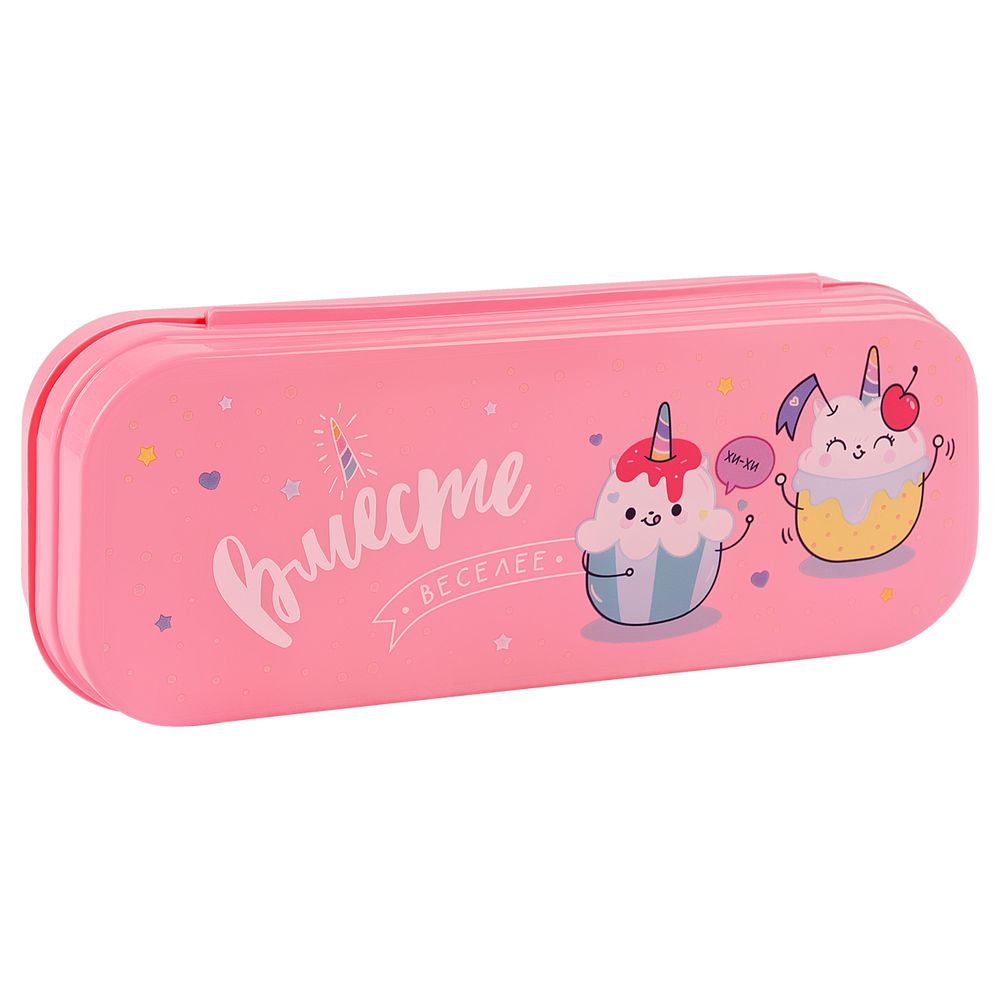 Пенал-футляр, 215*90*43 СТАММ "Кексики", розовый