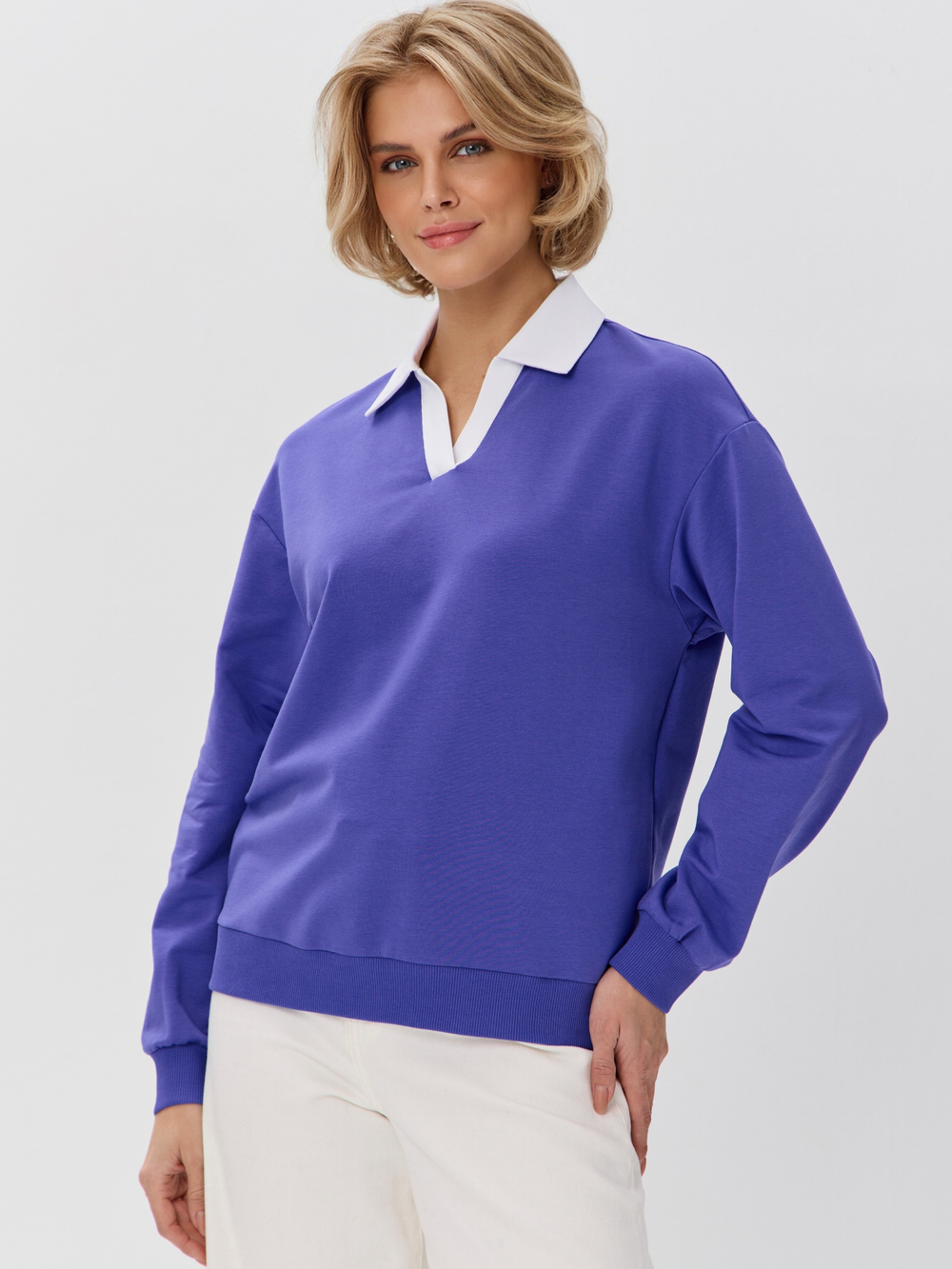 Джемпер с воротником поло