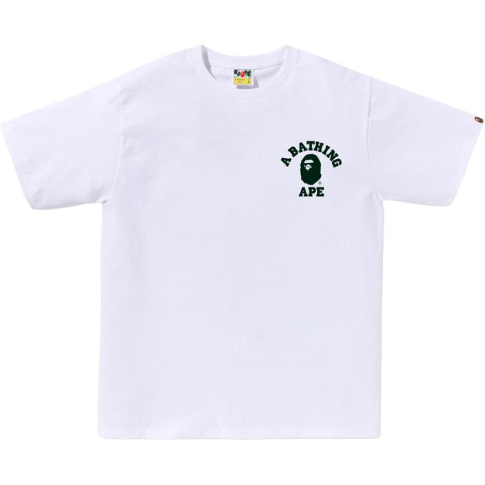 A Bathing Ape Abc Camo College Ats Tee белый зеленый
