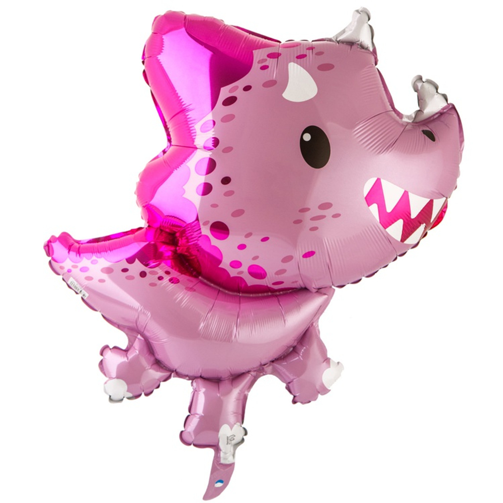 Шар Фольгированный Динозавр Трицератопс розовый (Розовый)