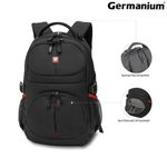 Рюкзак GERMANIUM "S-06" универсальный, уплотненная спинка, облегченный, черный, 46х32х15 см, 226953