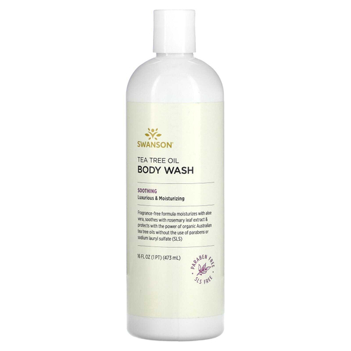 Swanson, Гель для душа с маслом чайного дерева, без отдушек, 473 мл (16 жидк. унц.)