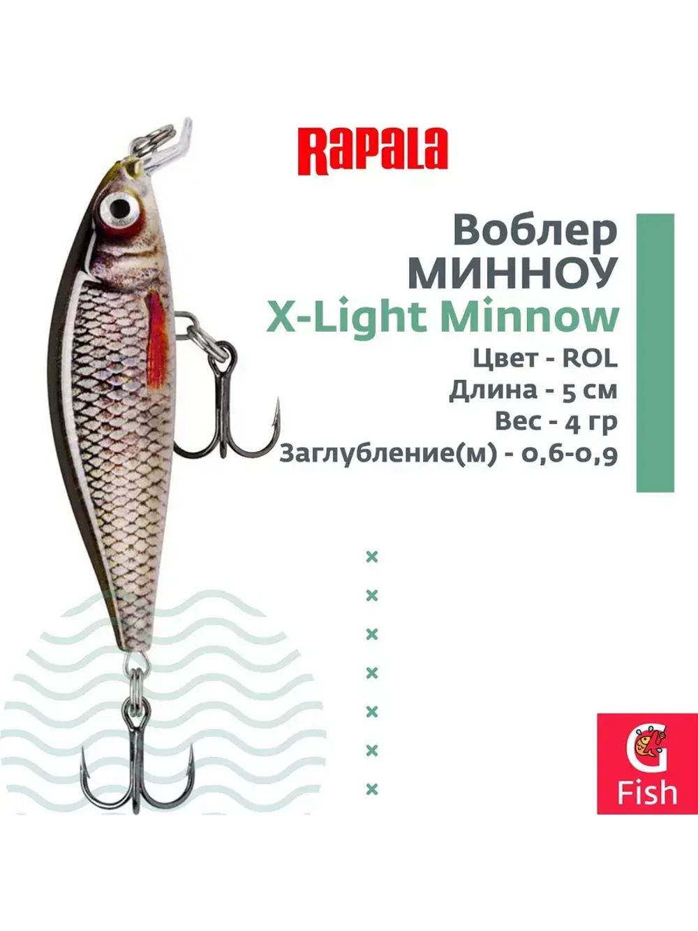 Воблер RAPALA X-Light Minnow 05 /FT